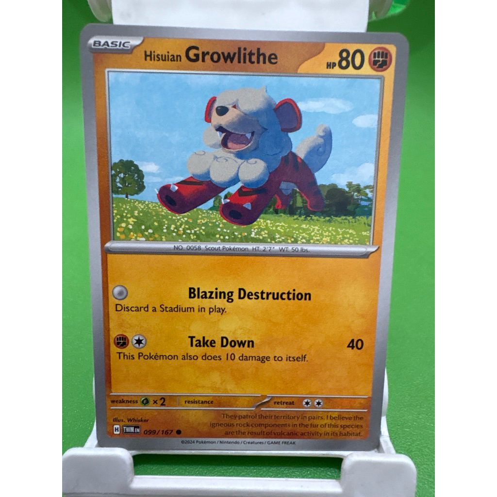 kartu pokemon original common hisuian growlithe twm 099/167