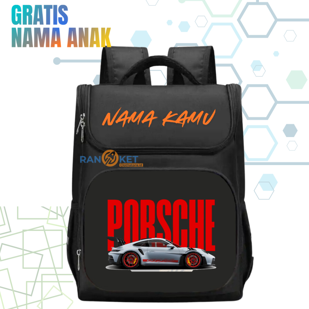 Super Car I Tas Ransel Sekolah Anak TK/SD Mobil Balap Porsche I Tas Sekolah Anak SD/TK Mobil Balap P