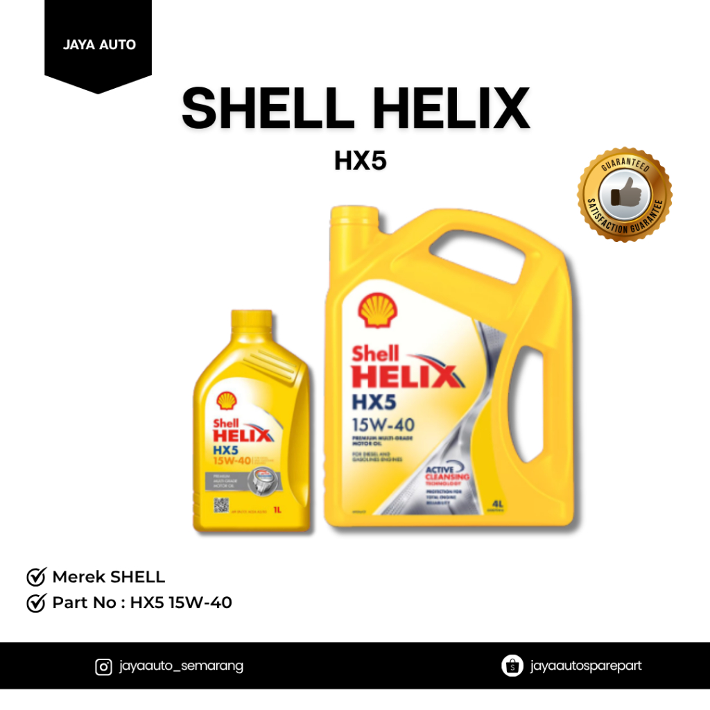 Oli Mesin Mobil 1Liter & 4Liter | Shell Helix HX5 | 15w-40 | Original