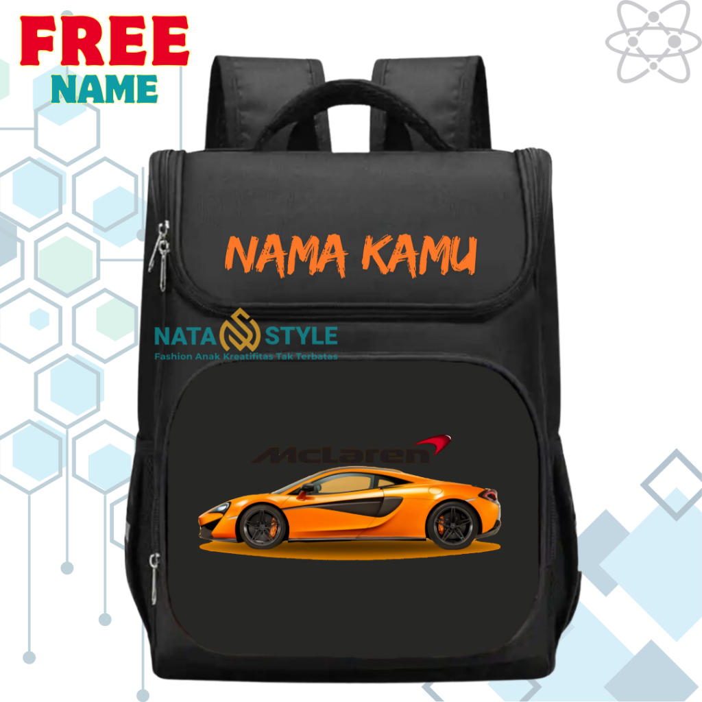 Mobil Balap I Tas Ransel Sekolah Anak TK/SD Super Car Mclaren I Tas Sekolah Anak SD/TK Mobil Balap M