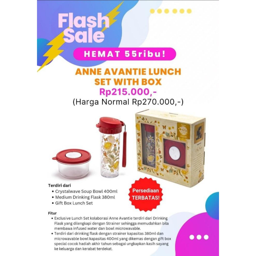 Anne Avantie Lunch Set With Box Tupperware Ori Murah