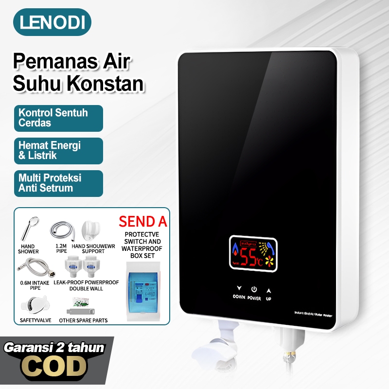 Lenodi/Pemanas air listrik instan yang dipasang di dinding/Instan water heater/Water heater Suhu Kon