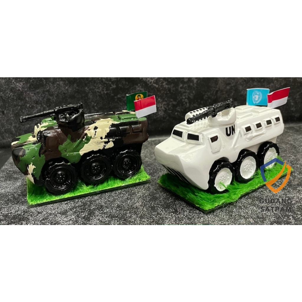 Miniatur Tank Militer TNI / Miniatur Tank PBB / Miniatur Tank UN / Miniatur Mobil Tank