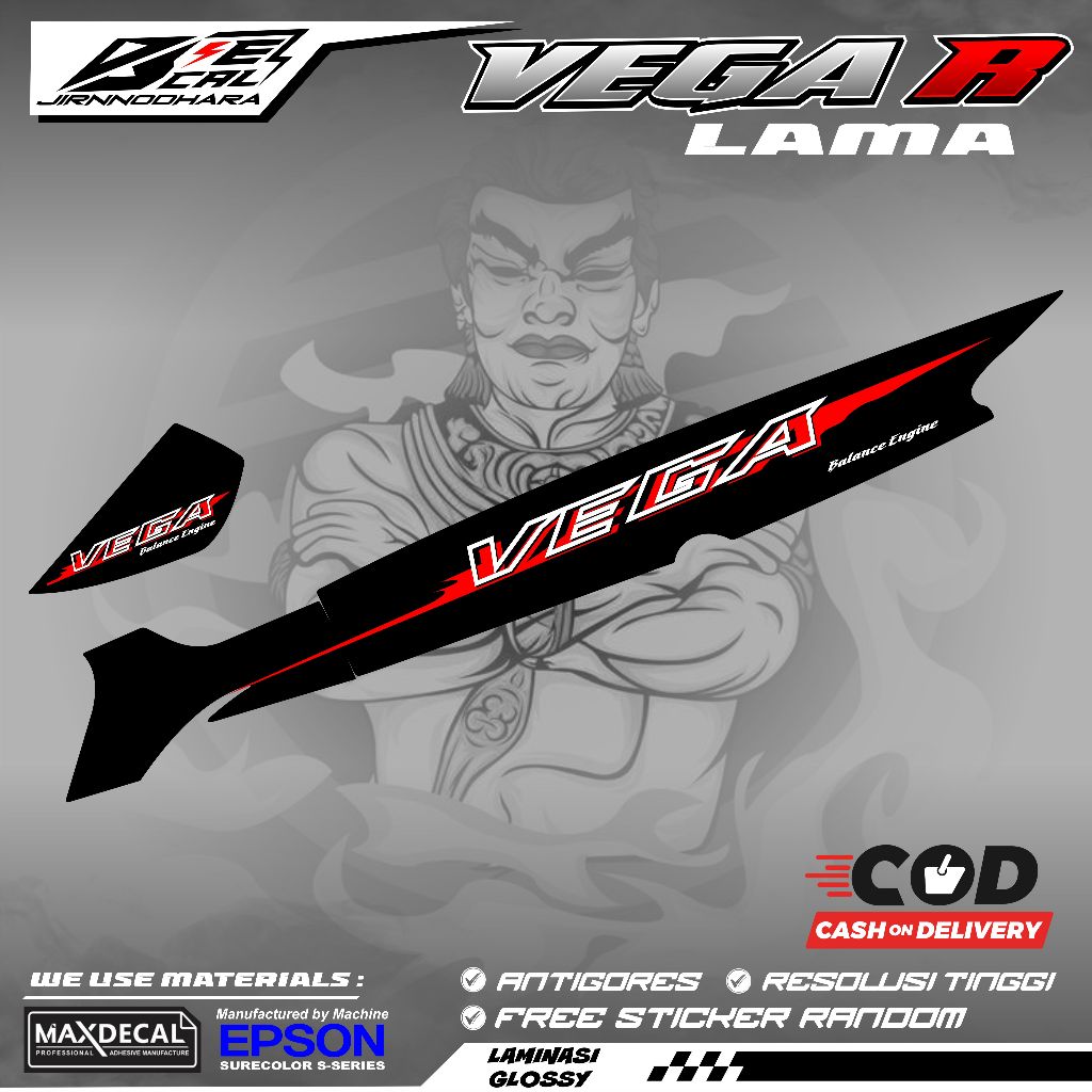 STRIPING STIKER VARIASI YAMAHA VEGA R LAMA VEGA R OLD MOTIF GRAFIS API K3