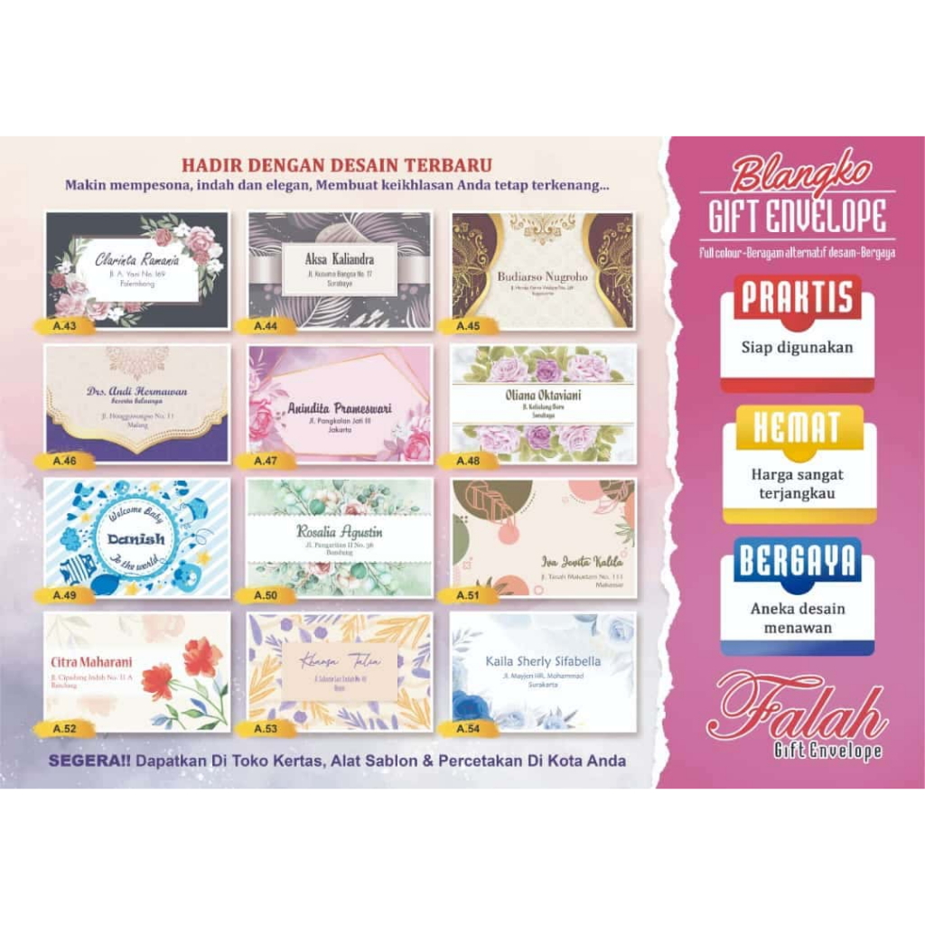 

Amplop Kondangan / Sumbangan Cetak Nama Falah Harga Murah