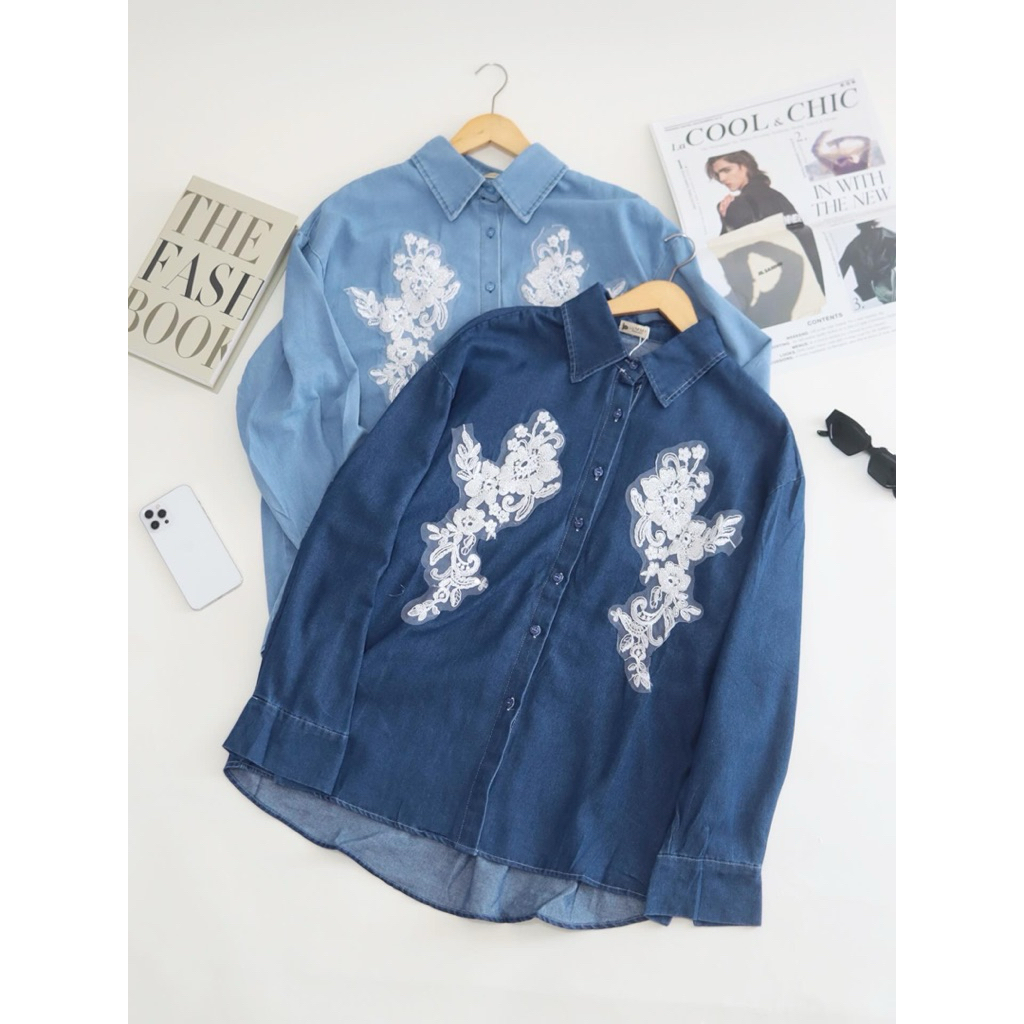 Shirt Jeans JJ773 | Atasan Jeans | Kemeja Wanita