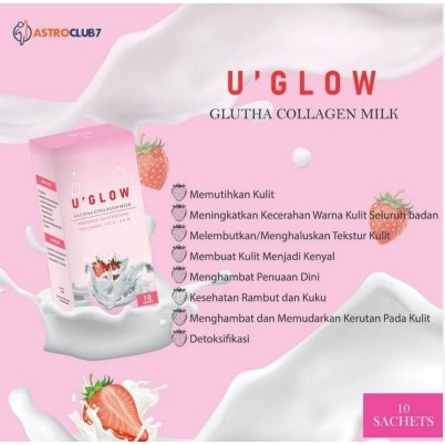 U GLOW GLUTHA COLLAGEN MILK minuman pemutih GLOWING original