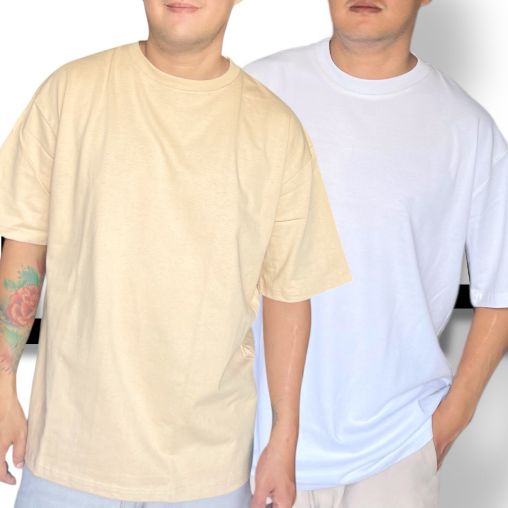 KAOS POLOS OVERSIZE PRIA 250 GSM - EARTH TONE | BAHAN TEBAL, ADEM & STYLISH