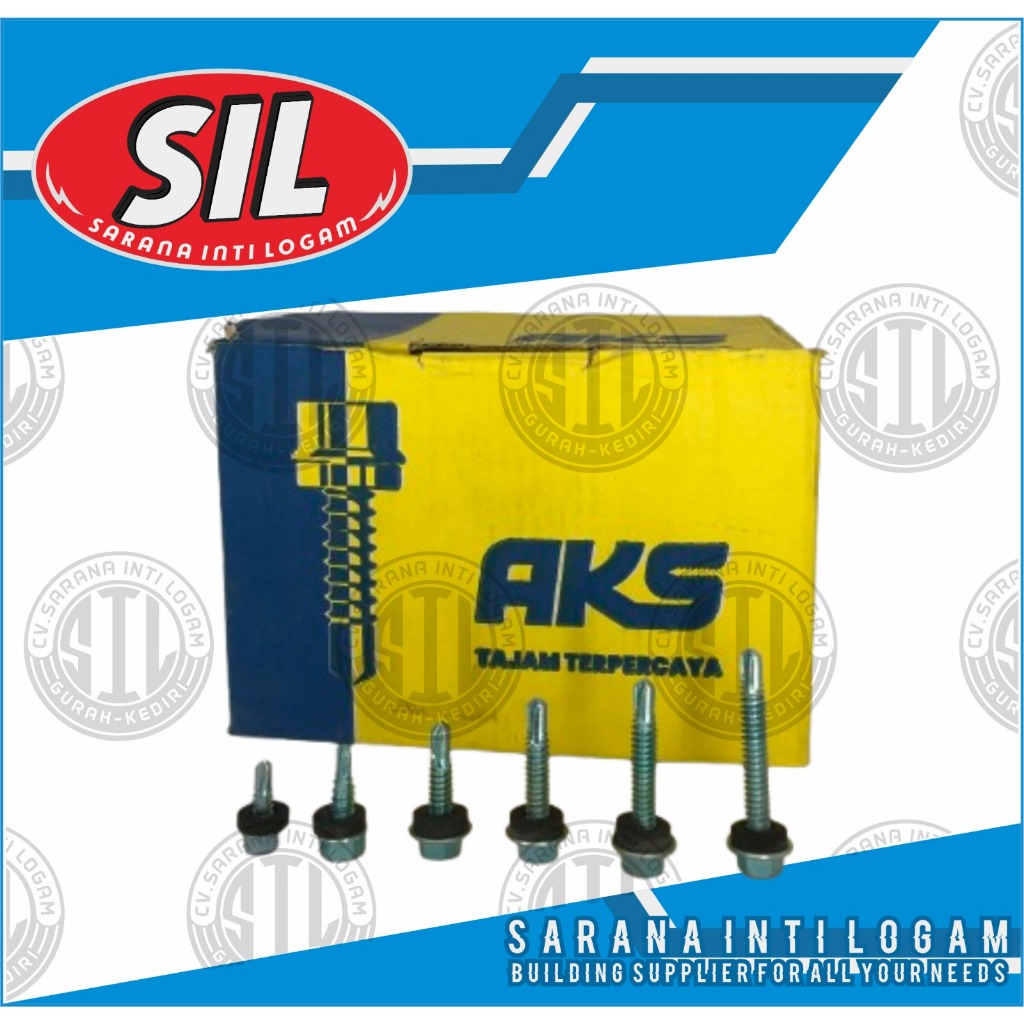 100PCS BAUT ROOFING AKS / SKRUP /SEKRUP ROOFING MURAH / Skrup Baut Roofing Putih Kuning Ecer
