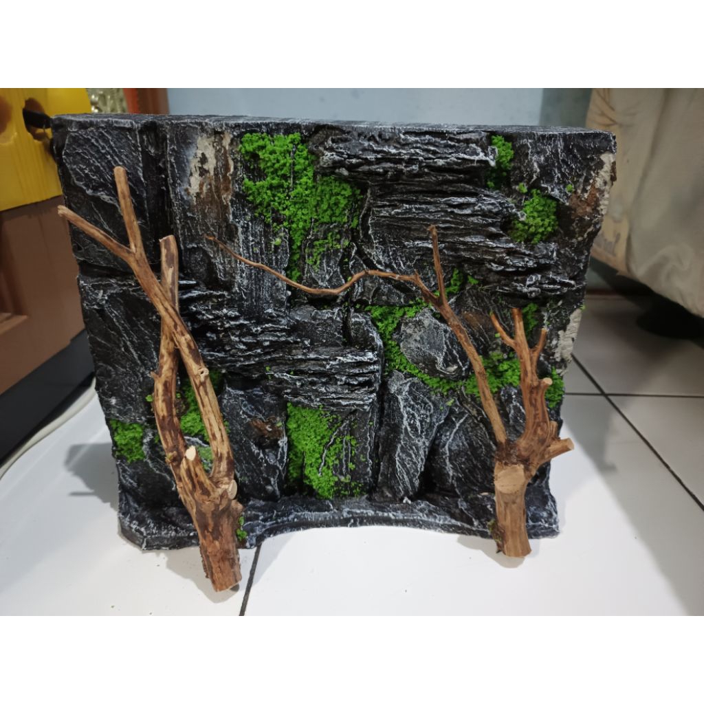 Pajangan Aquarium Background Batu Aquascape Kayu Hiasan Terrarium