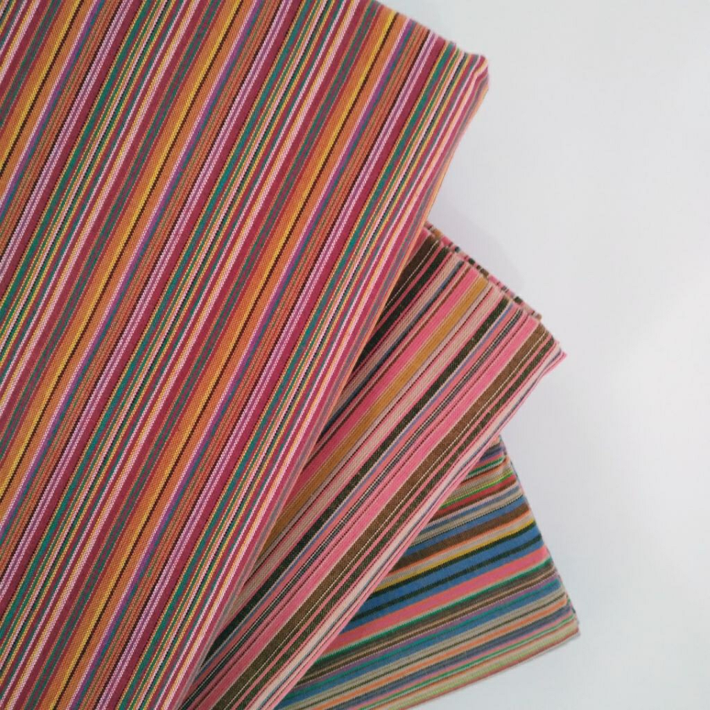 Kain Lurik Pastel Series / Lurik Coklat Pink Pastel Adem Halus