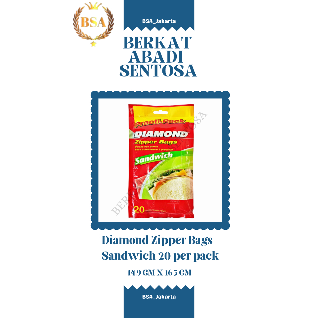 

Diamond Zipper Bags - Sandwich 20 per pack