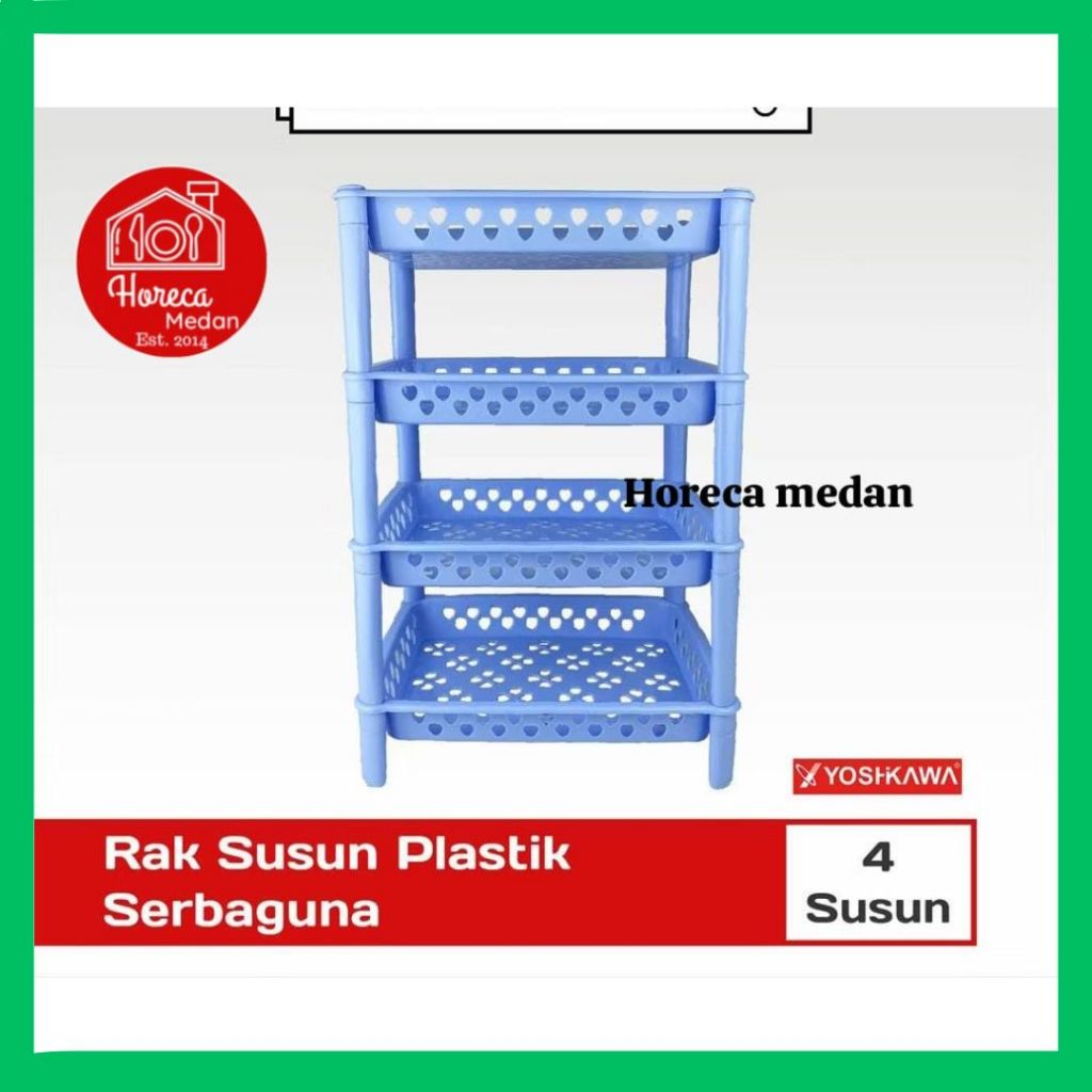 Rak plastik susun 4 yoshikawa R0130-4 / Keranjang susun serbaguna