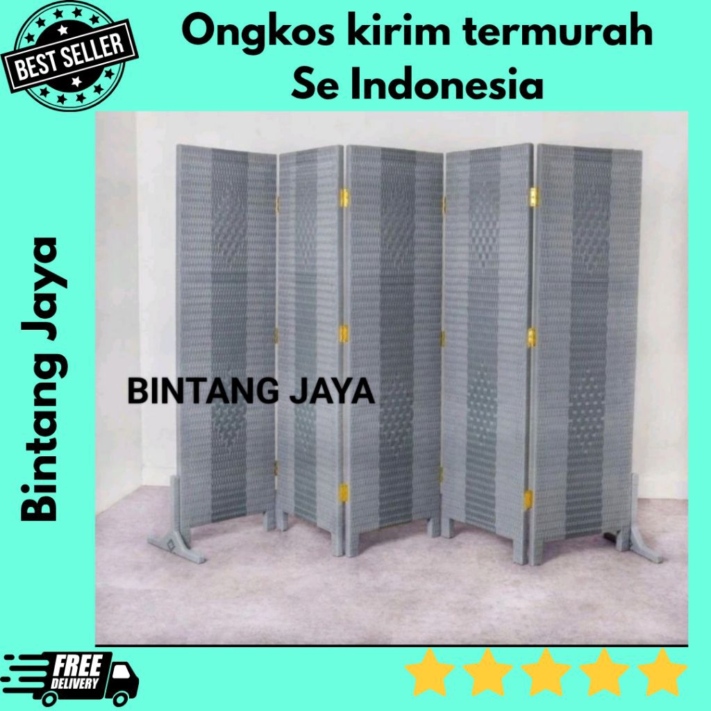 5 PINTU Sketsel Rotan Sintetis Pembatas Ruangan Minimalis Sekat Ruangan Murah