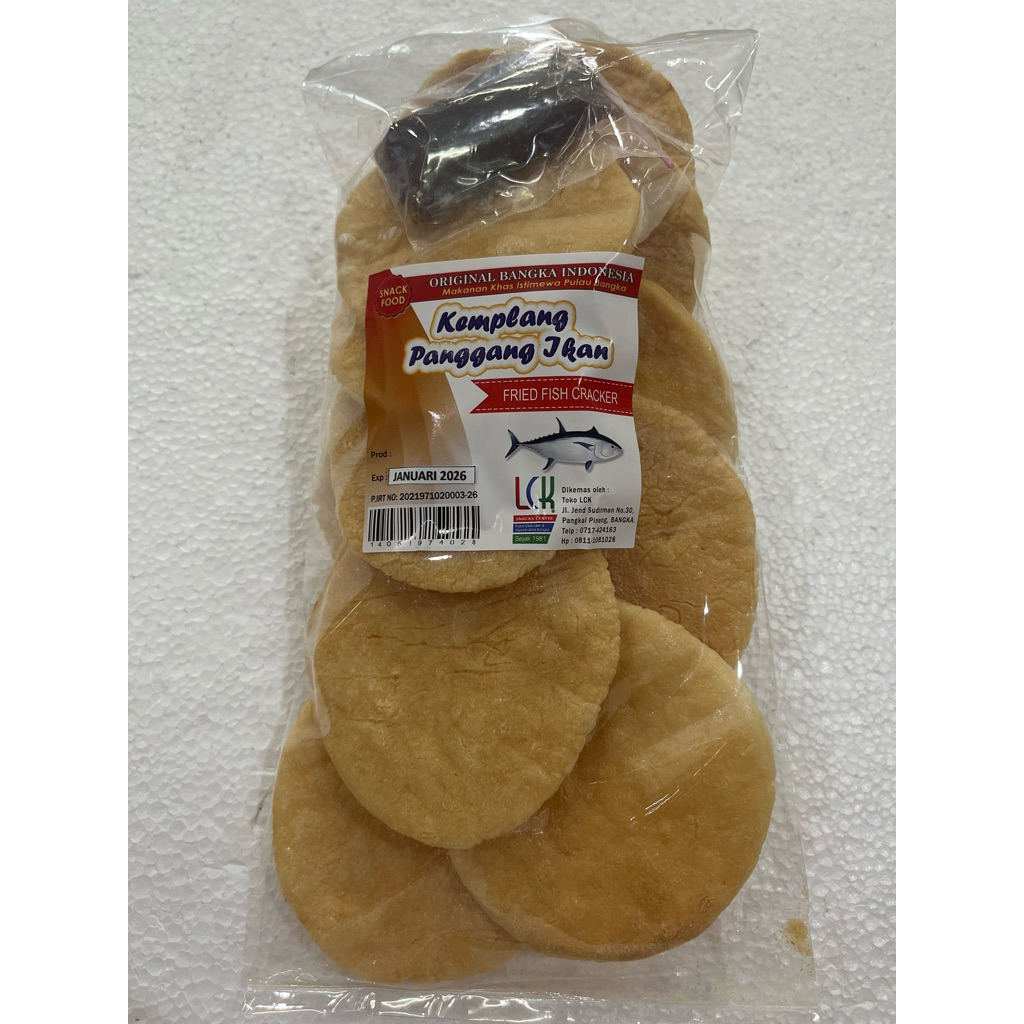 

Kerupuk Kemplang Bakar panggang arang Ikan Tenggiri