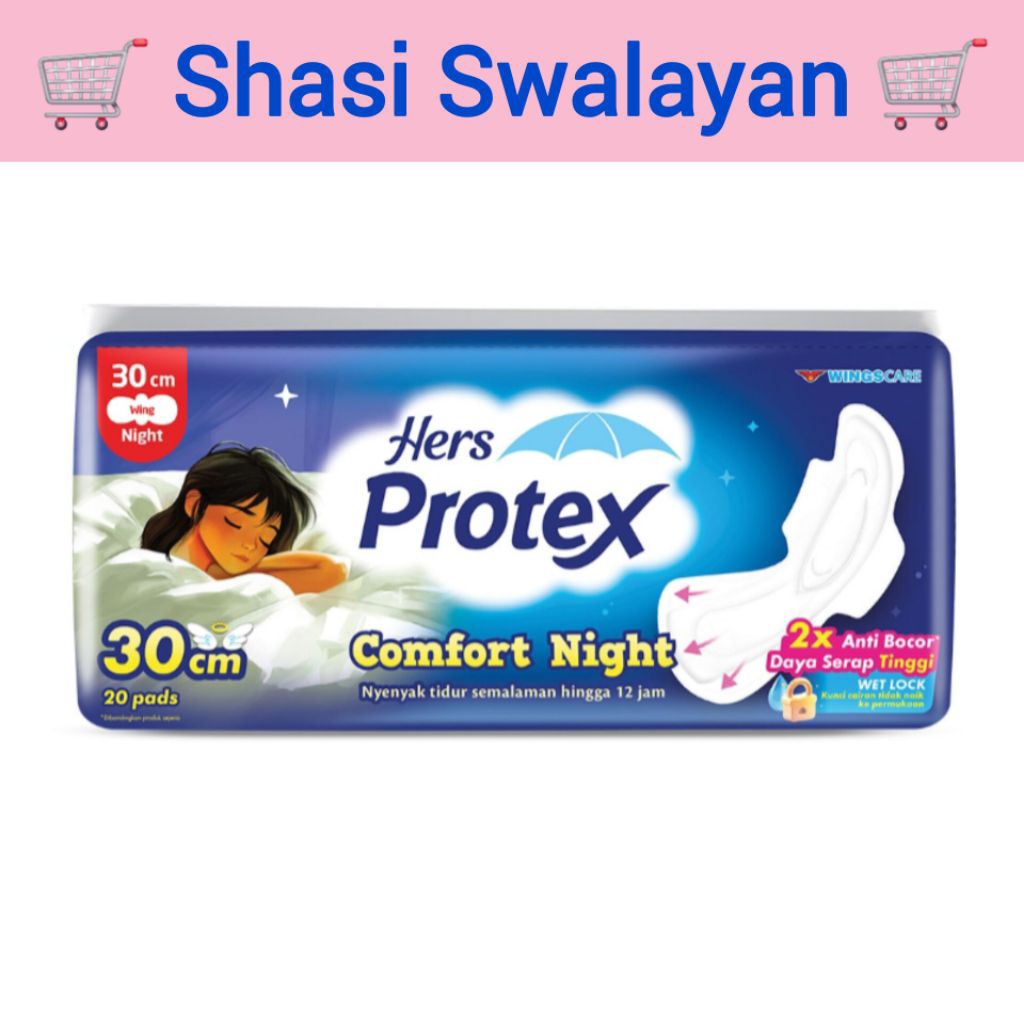 Hers Protex Wing Malam 30cm 20 pcs - Pembalut Wanita