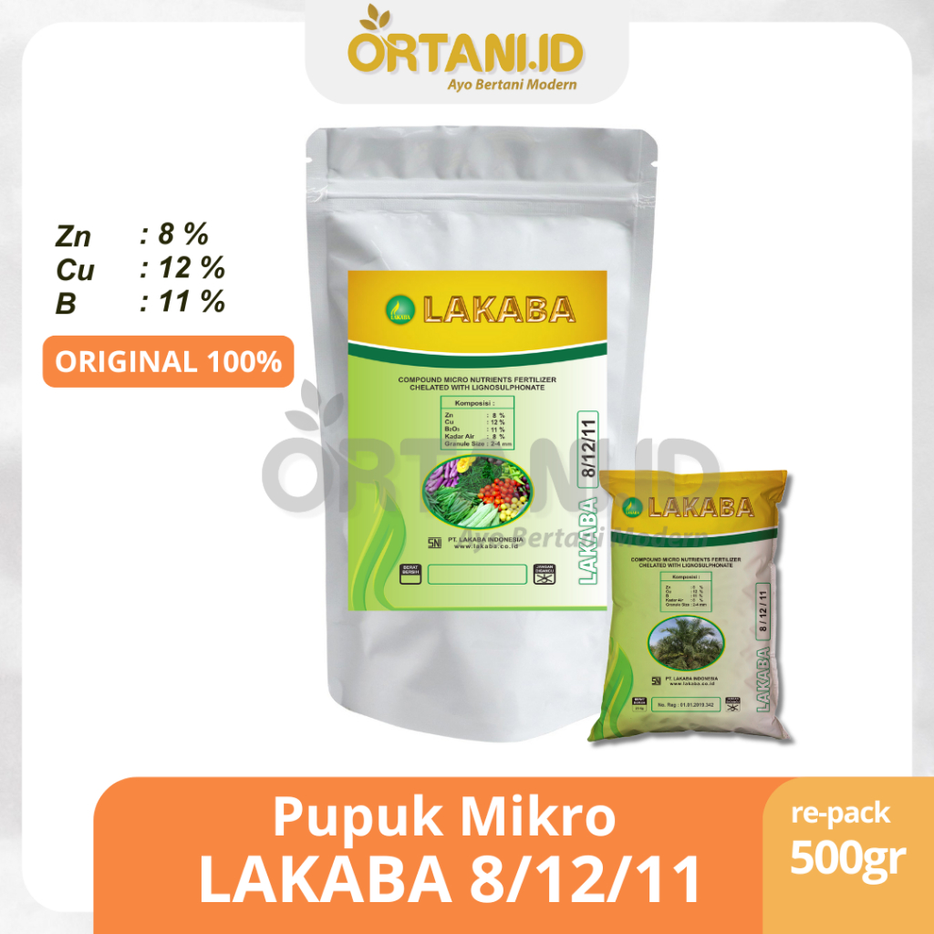 Pupuk Mikro LAKABA 8/12/11 (Zn-Cu-B2O3) 500gr | Pupuk Mikro Mix | Pupuk Boron | Pupuk Bunga | Pupuk 