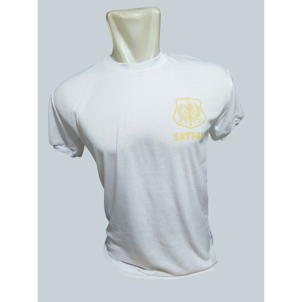 Kaos Satpam Putih Logo - Kaos Security Putih - Kaos Dalaman Security Putih - Kaos Dalaman Satpam Put