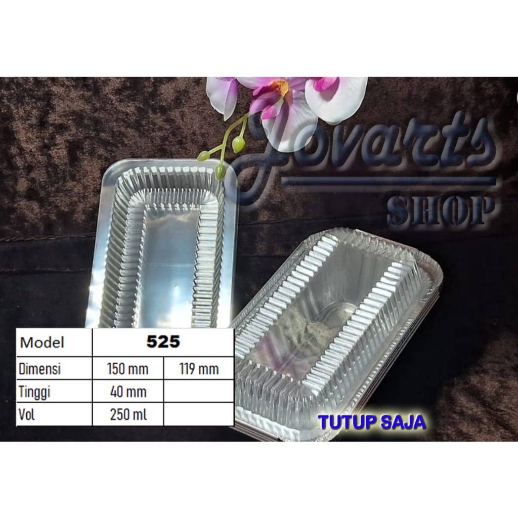 525/45 TUTUP mika saja PERSEGI ALu Foil Cup Aluminium Alumunium