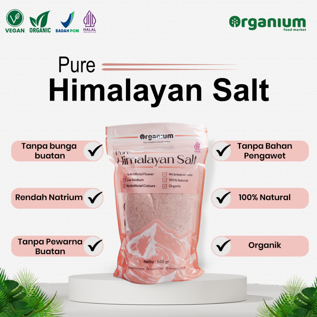 

Organium Himalayan Salt pure low sodium - Garam Himalayan pink salt 500gr