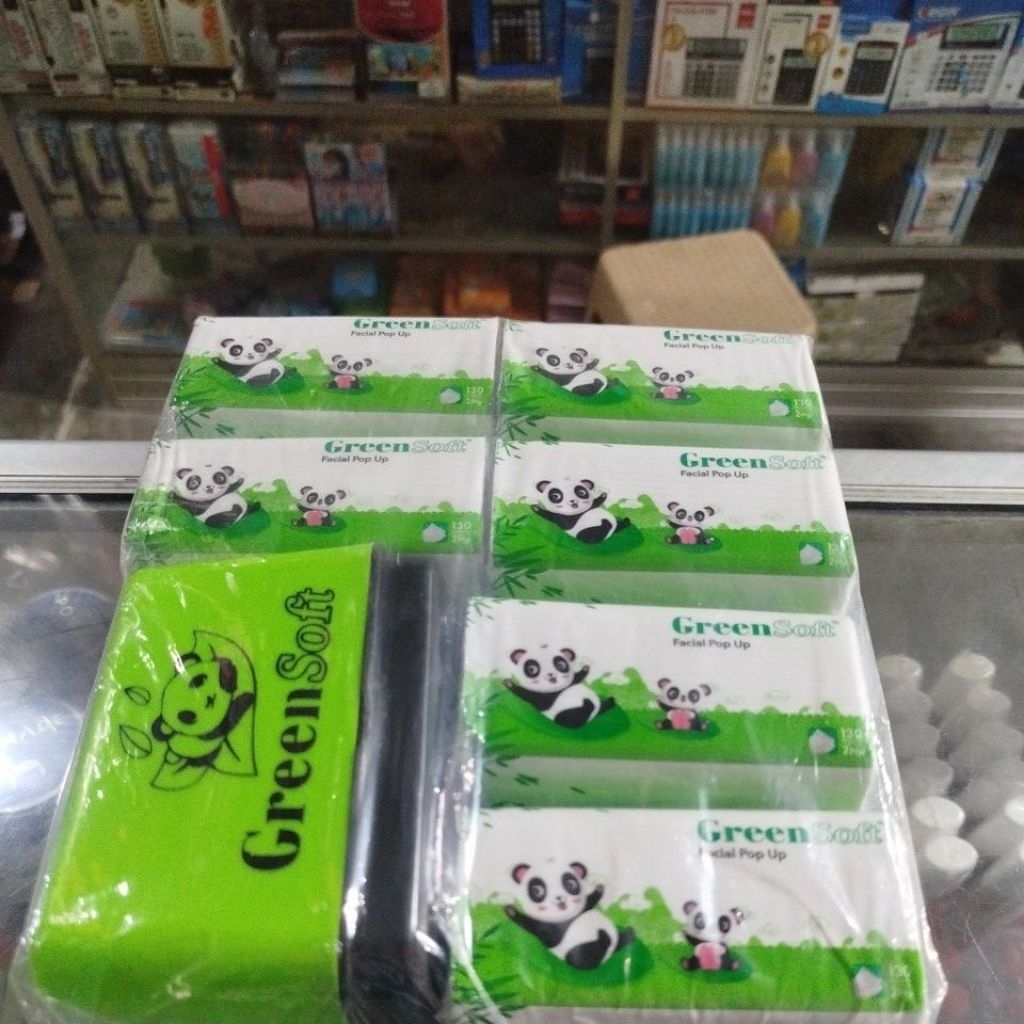 Green Pop Up Free Kotak Tisu