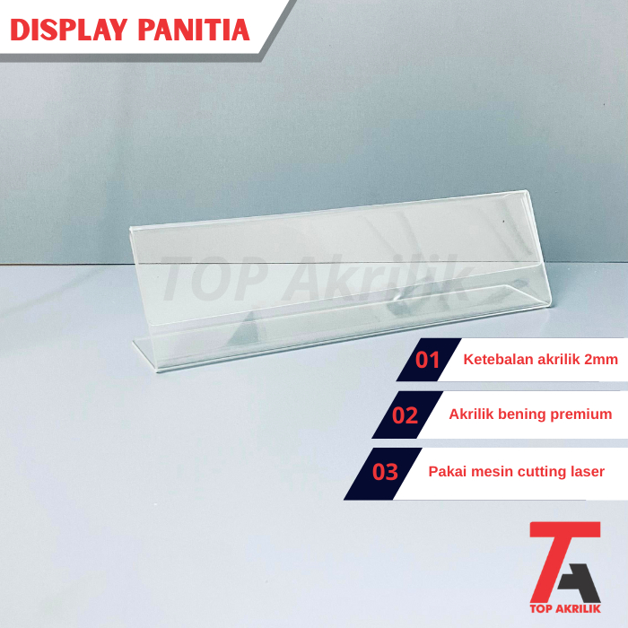 

Display Akrilik Nama Panitia / Akrilik Papan Nama Meja Panitia dan Kantor