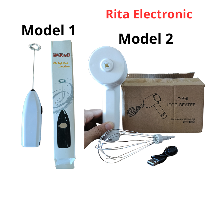 Mixer Tangan Mini Portable Cas dan Menggunakan Baterai AA