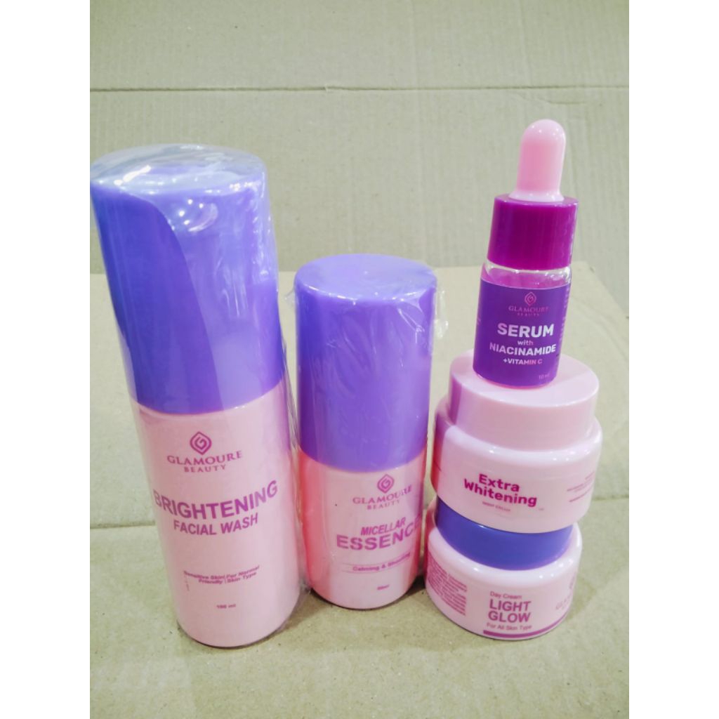 ORIGINAL GLAMOURE BRIGHT NORMAL PAKET SKINCARE GLAMOURE BRIGHTENING WHITENING NORMAL PAKET ACNE JERA