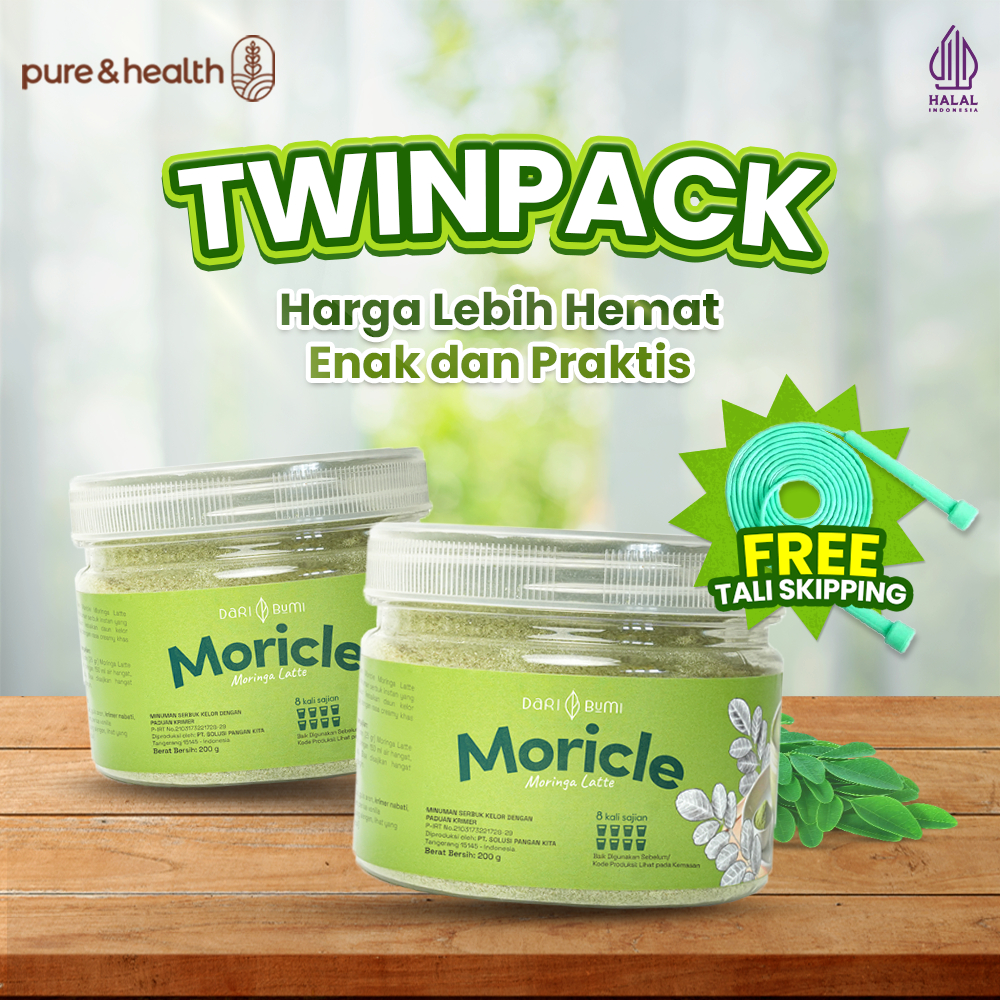

Paket Isi 2 Moricle 200 gram Moringa Latte - Minuman Daun Kelor dengan Creamer dan Gula Aren