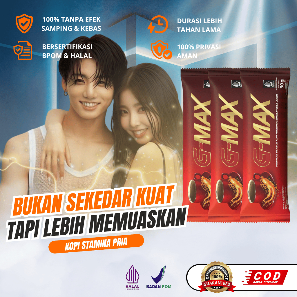 

G-MAX ORIGINAL Kopi Kuat Stamina Pria Tahan Lama 3 Sachet Bpom % Halal
