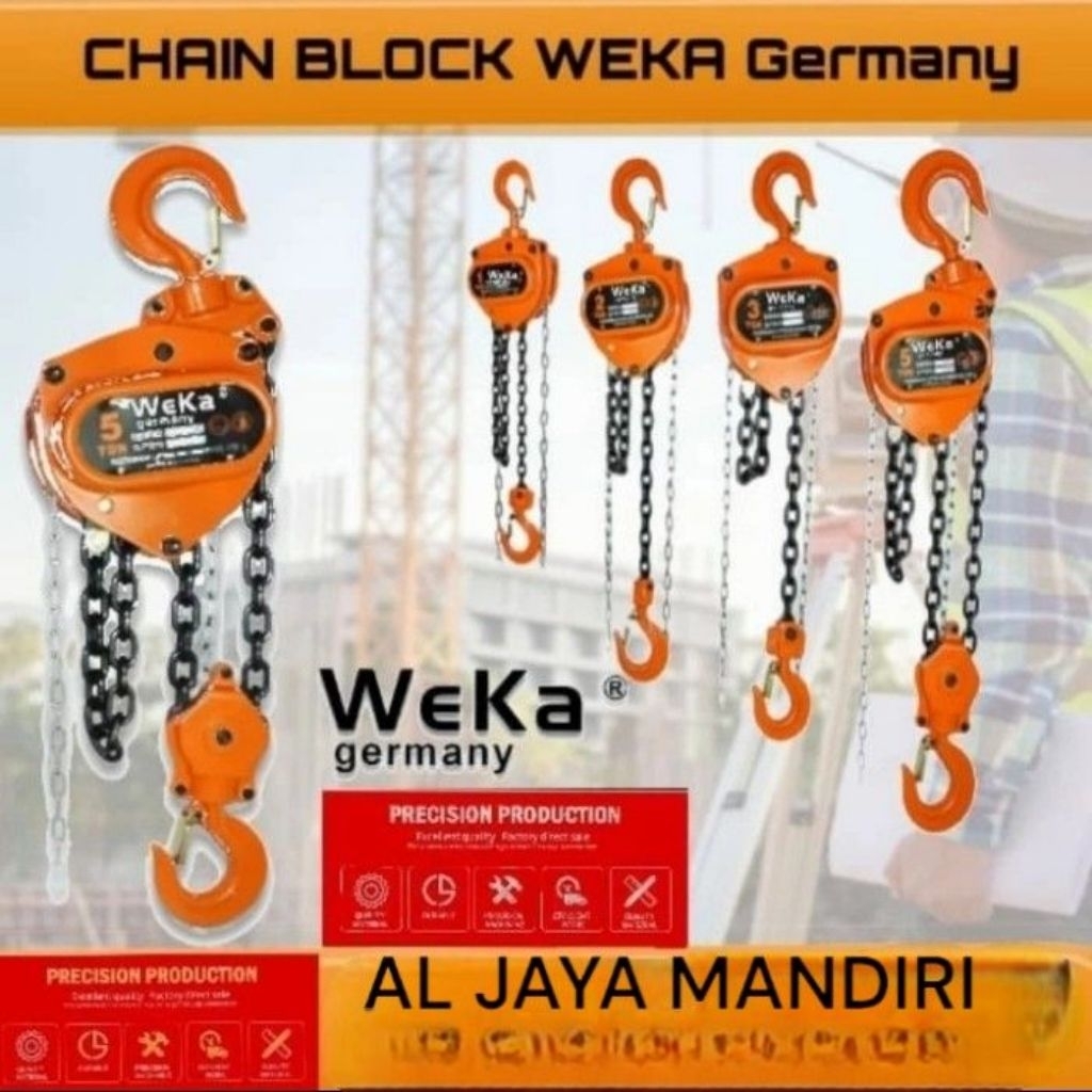 katrol , chain block weka 2 ton x 3 meter , takel 2ton x 3meter