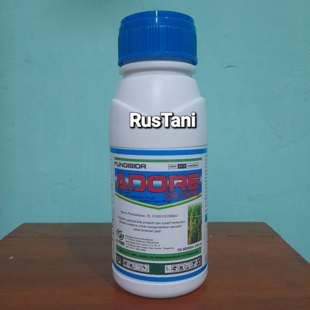 fungisida ADORE 150/50SC 250ml Bahan aktif: Piraklostrobin 150g/l+ epoksikonazol 50g/l
