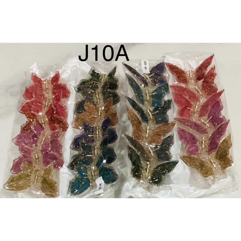 LUSINAN J10(A) jedai kupu2 transparan , jepitan sedang kupu-kupu isi 12pcs