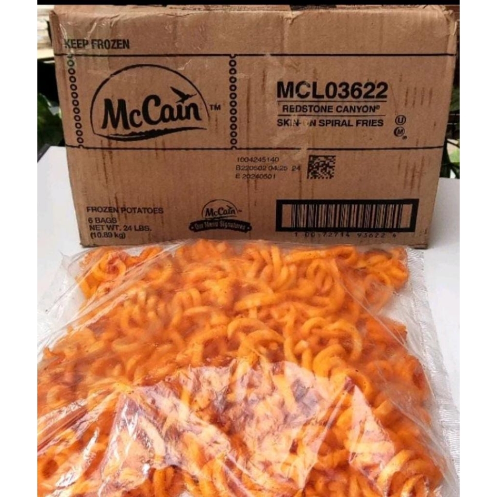

Mccain kentang curly A&W / kentang spiral kemasan 250 dan 500 gram