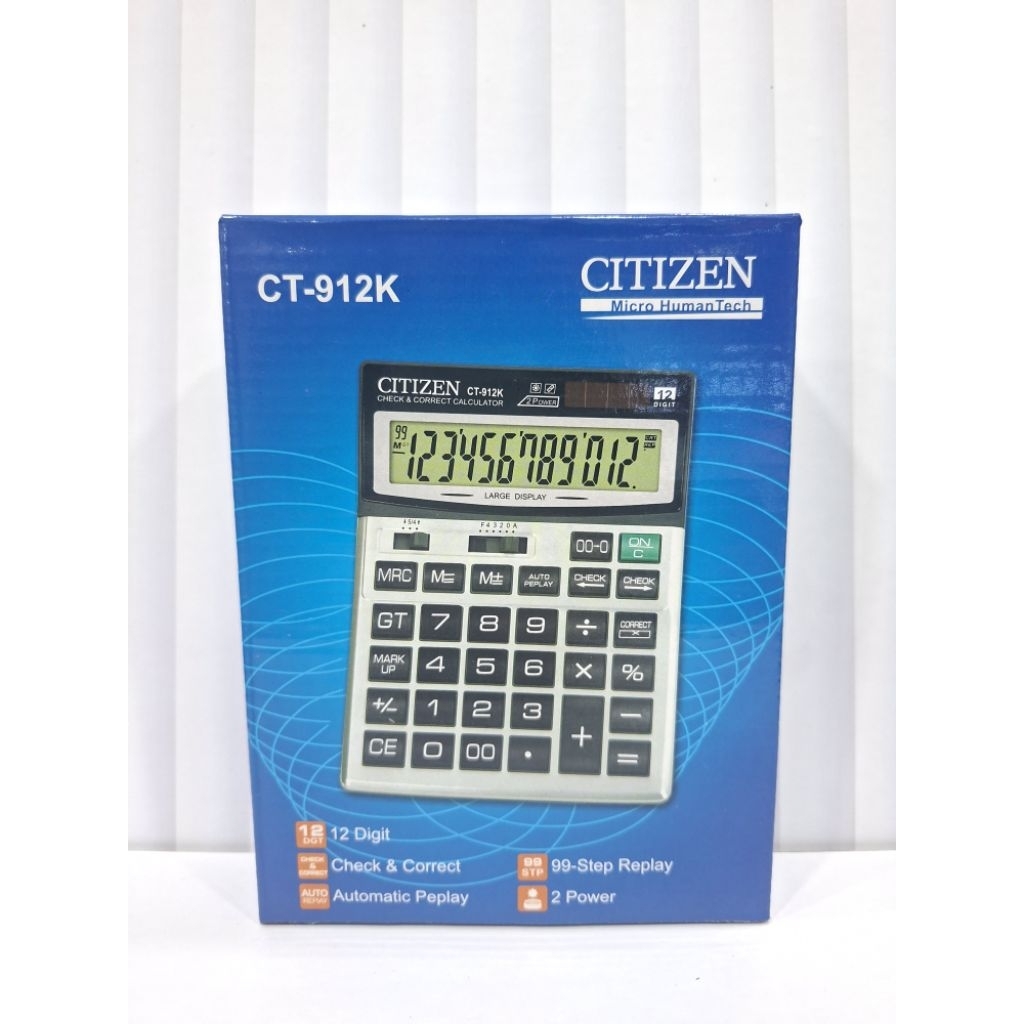 

Kalkulator Calculator CITIZEN 912K 8 Digit Check & Correct