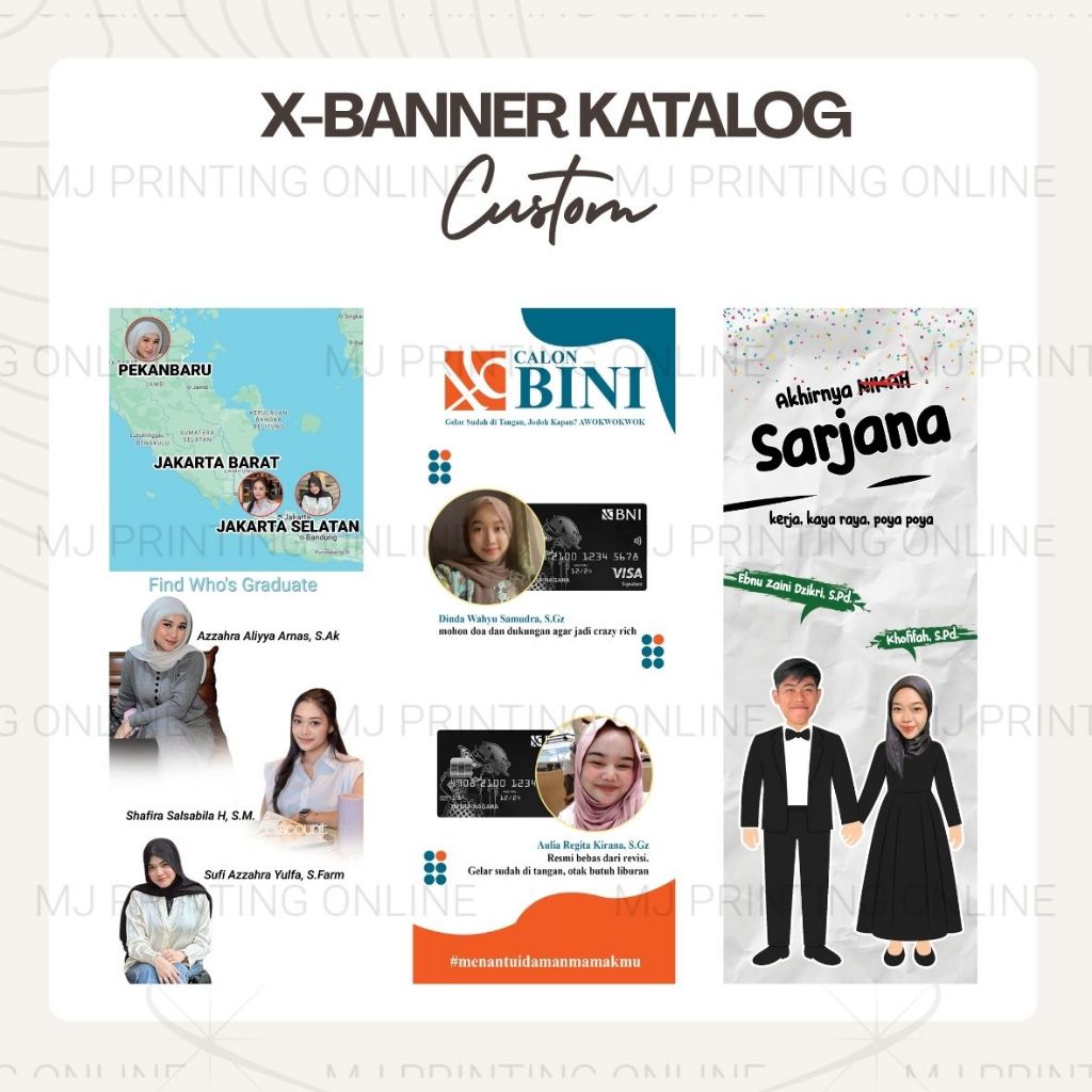 banner wisuda custom desain gratis jasa cetak x banner wedding cetak x banner unik x banner keren