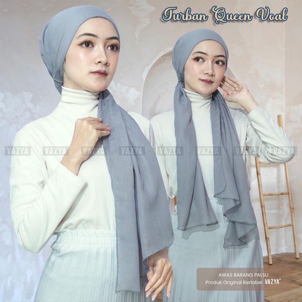 Queen Voal Turban Instan Pesta Dewasa Terbaru Kekinian - Hijab Jilbab Turban Instant Praktis Anti Ri