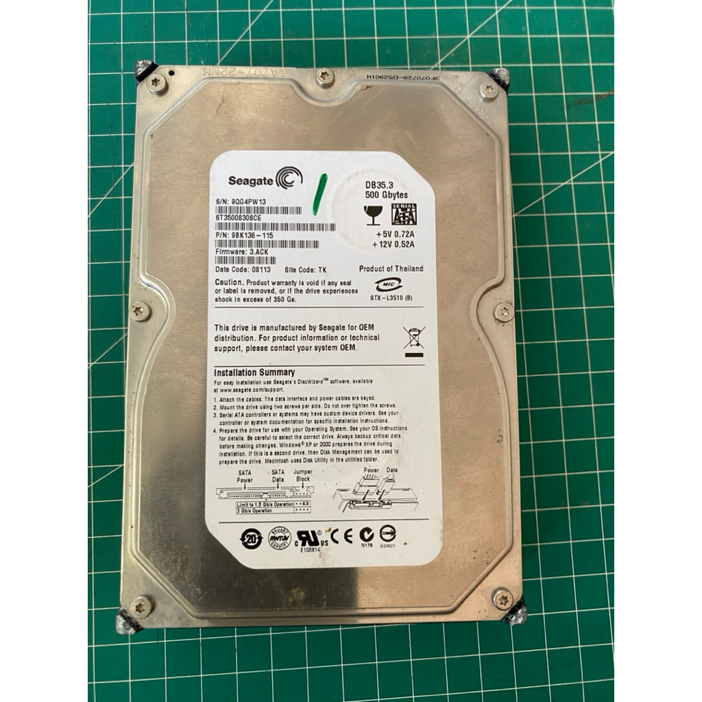 HDD SATA 3.5 HARDDISK 500GB RUSAK