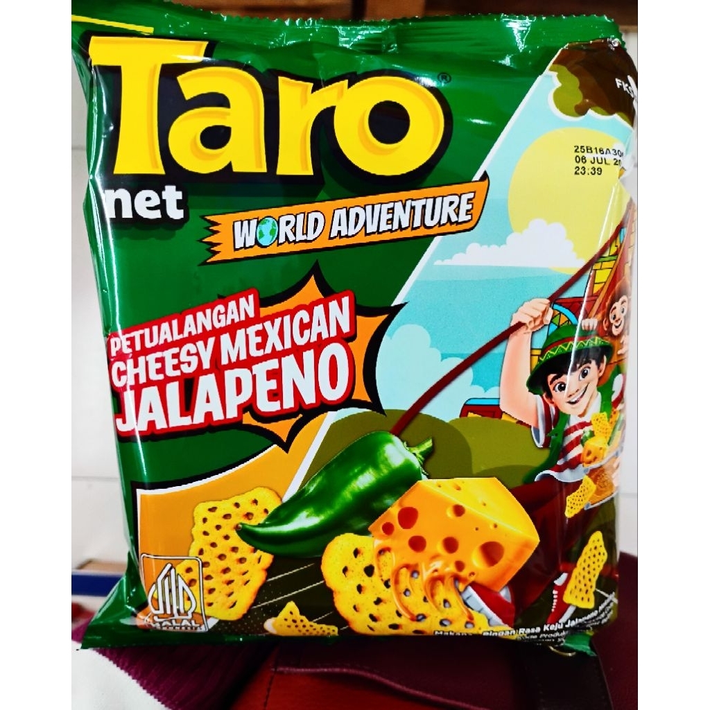 

Taro Net Petualangan Cheesy Mexican Jalapeno/Potato Barbecue/Seaweed 62Gr