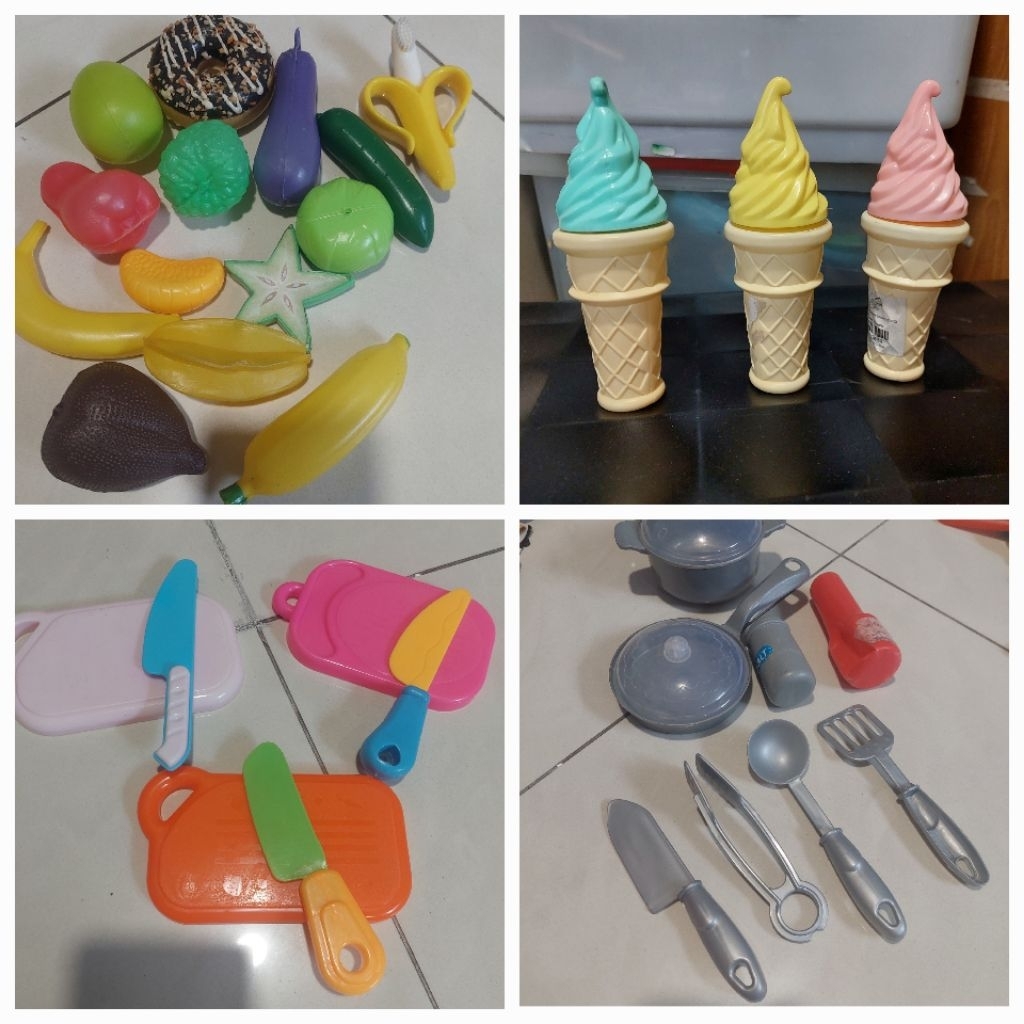TOYS - MAINAN DAPUR KITCHEN TOYS BUAH SET PERALATAN MAKAN ICE CREAM DESSERT SET