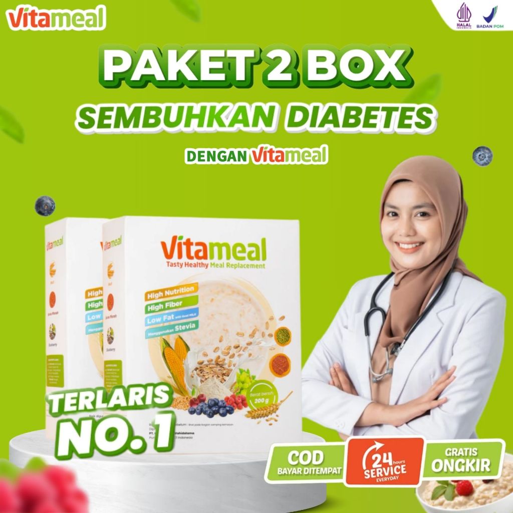 

Vitameal 2 Box - Terbukti Menurunkan Gula Darah Cegah Diabetes Kebas Kesemutan Tanpa Efek Samping