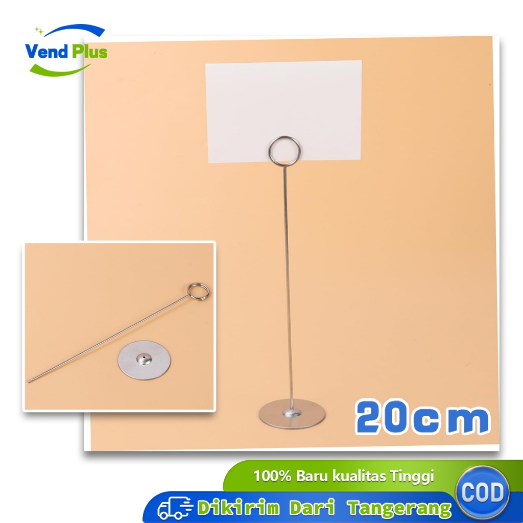 

20cm Tiang Nomor Meja Card Holder Table Number Menu Stand Logam Kuningan