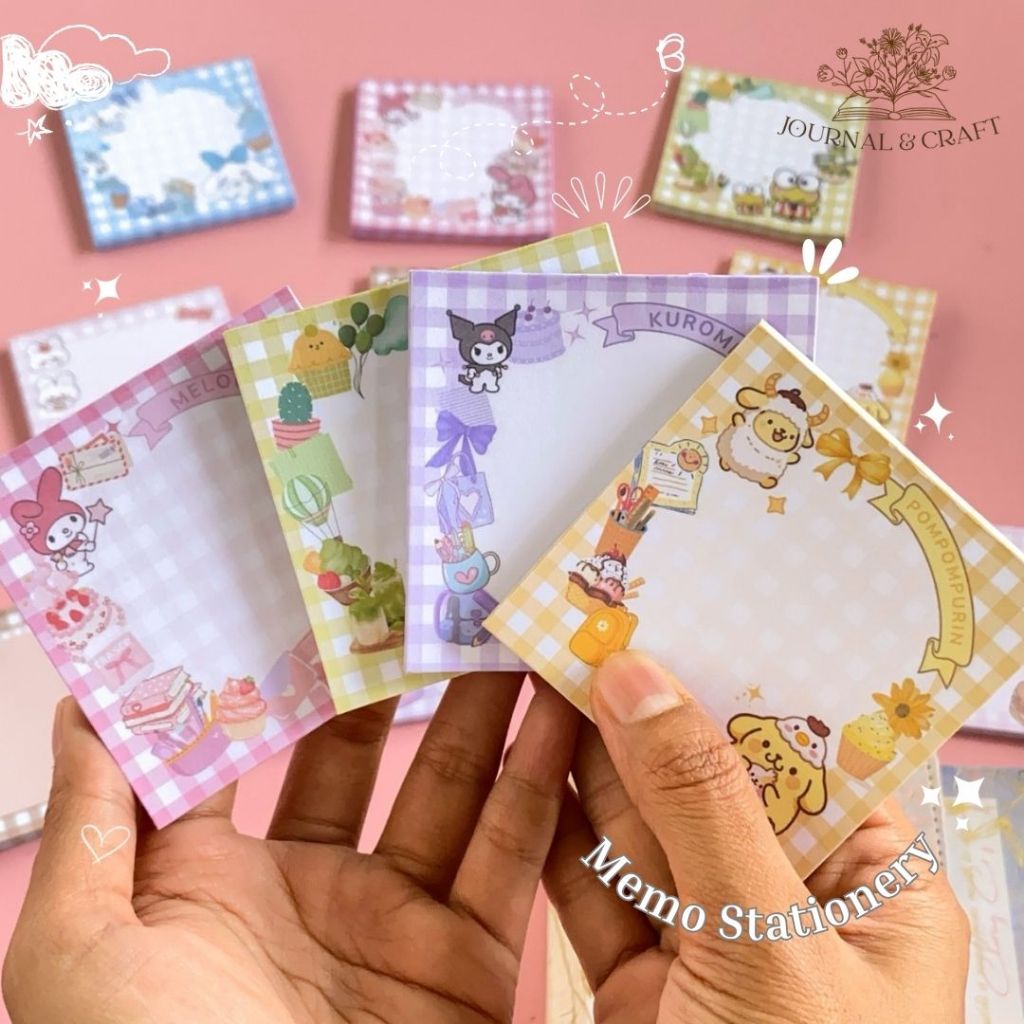 

Memo Notes Love Memo Tempel Lucu Sanrio mymelody cinnamoroll