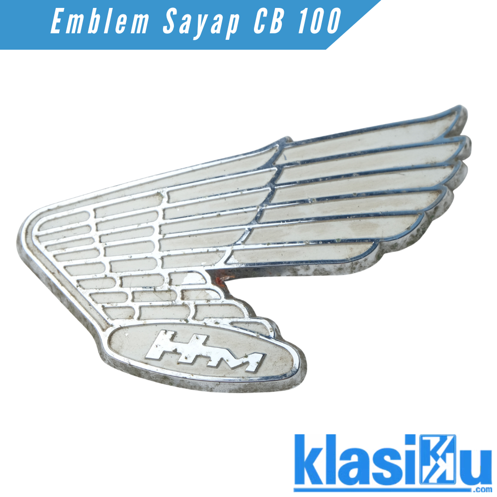 Emblem Tangki Honda Sayap Bagian Kiri LH Cb100 Glatik Cb 125  Z90 Nos