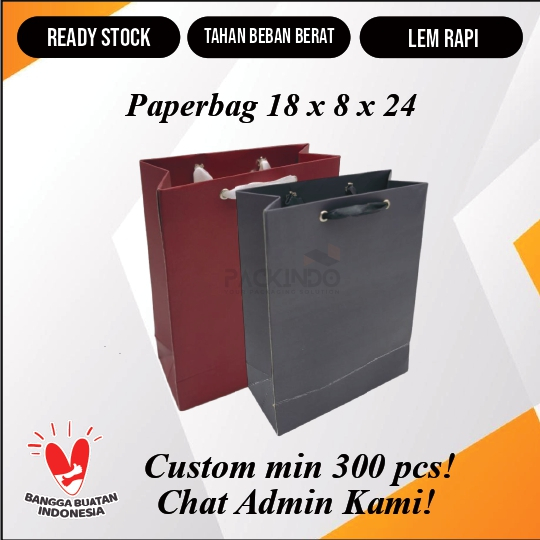 

Premium paper bag / tas kado kecil Uk. P18 x L8 x T24 cm