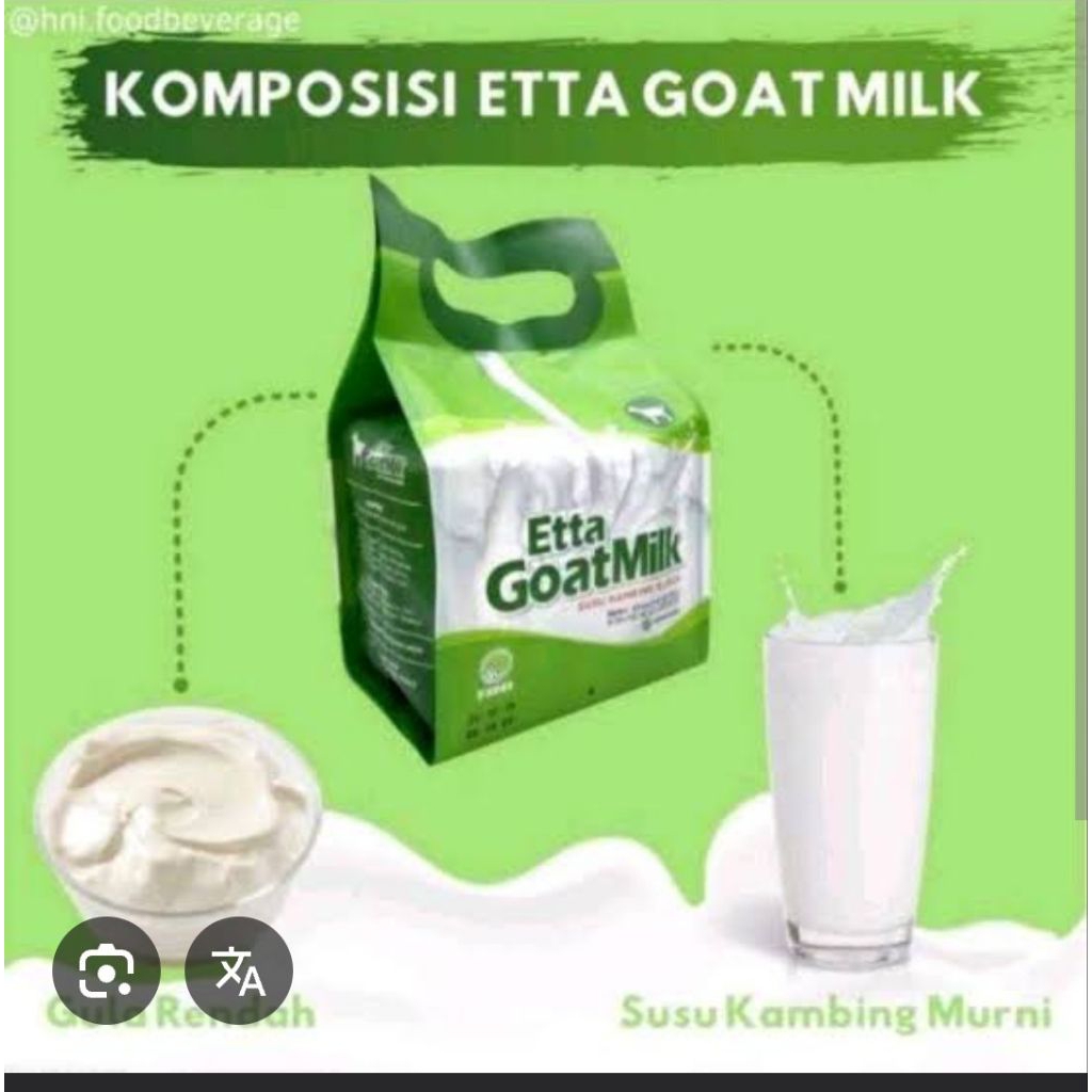 

Etta goat milk HNI HPAI ISI 10 SACHET EXP2028