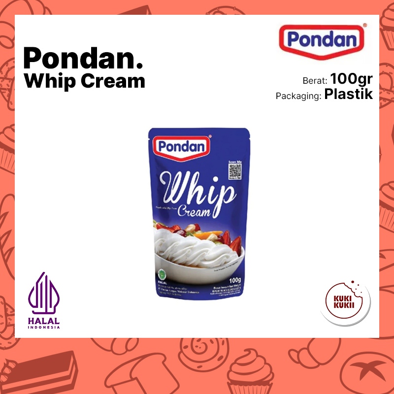 

PONDAN Whip Cream Pouch 100gr | Bubuk Instan Krim Kue Whipping Cream PONDAN 100 gram