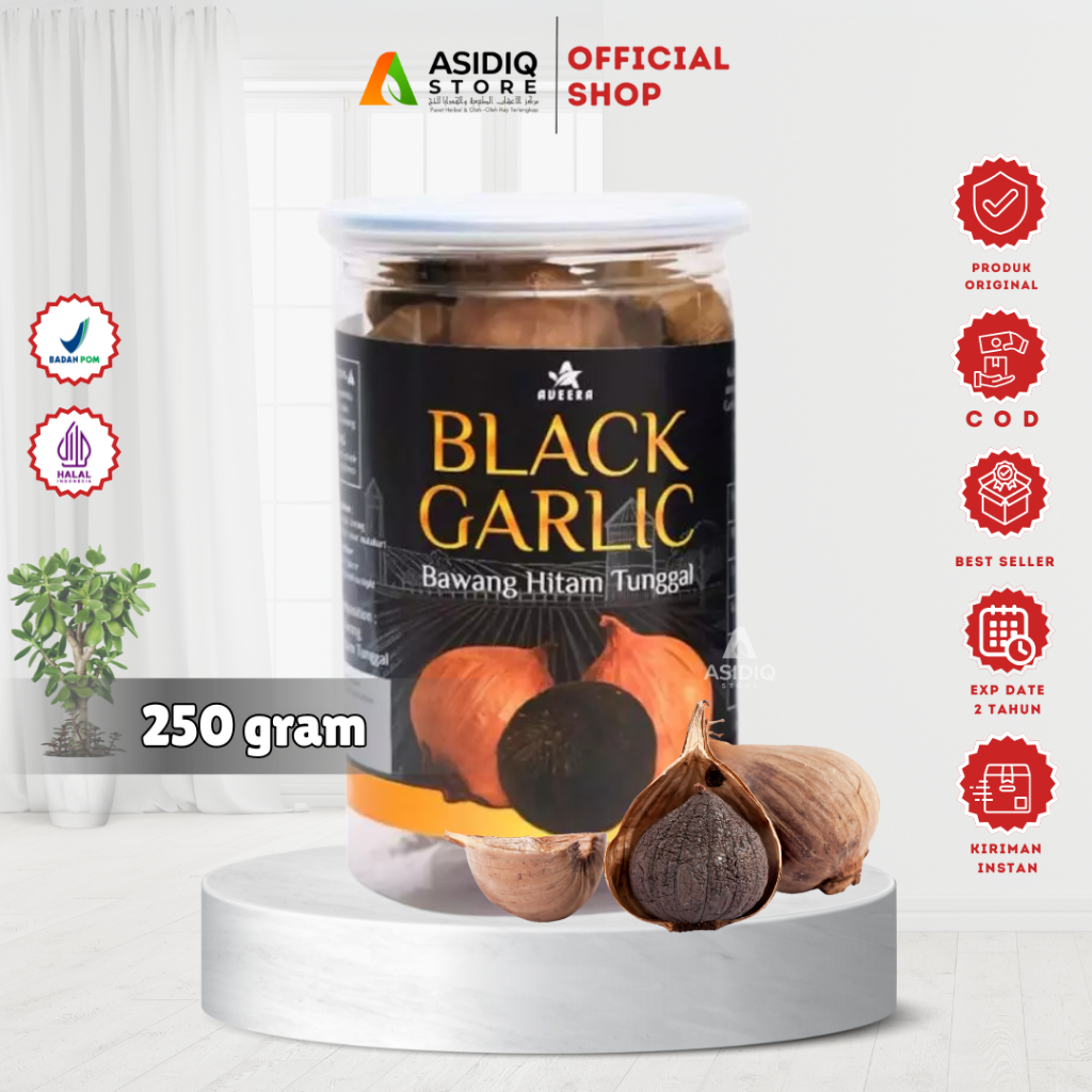 

Black Garlic Aveera ( Bawang Hitam Tunggal Jumbo ) 250 gram