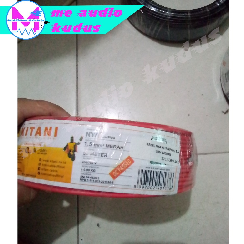KABEL NYA KITANI/KMI 1,5 50M (ECER/1METER) MERAH