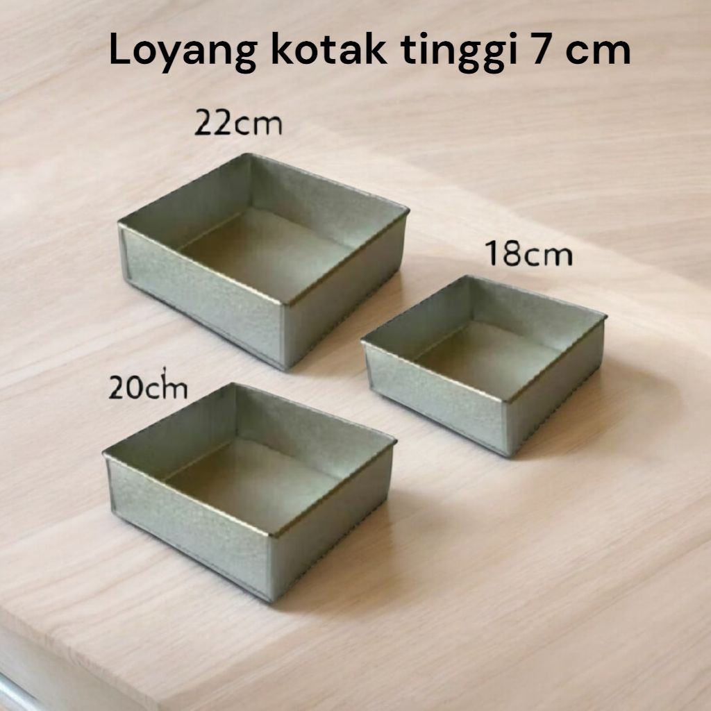 Loyang Kotak 20x20x7/Loyang bolu